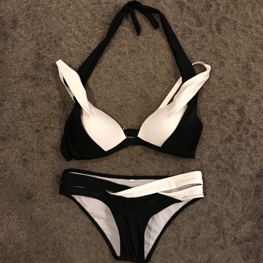 Black and white bikini
